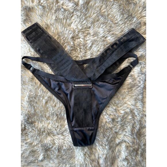 Honey Birdette BLAKE🖤 Black Monogram FULL 3 Piece Set Bra 32D, XS, XS Thong - Picture 8 of 10